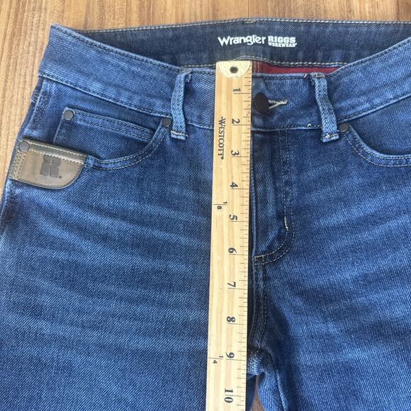 Wrangler Riggs Jeans Womens 8x30 Medium Wash Denim Lined Stretch Workwear Strong - Picture 4 of 7